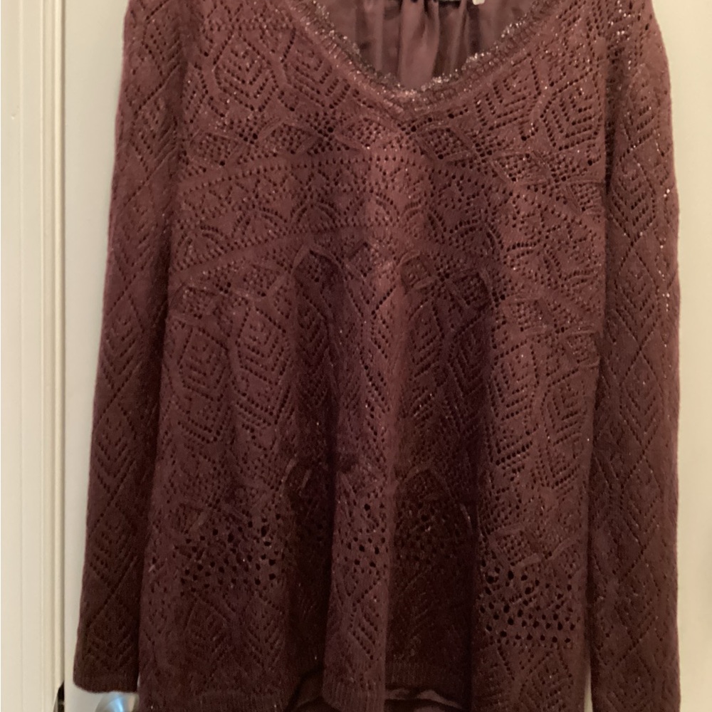 NIC+ZOE Deep Burgundy Knit Top